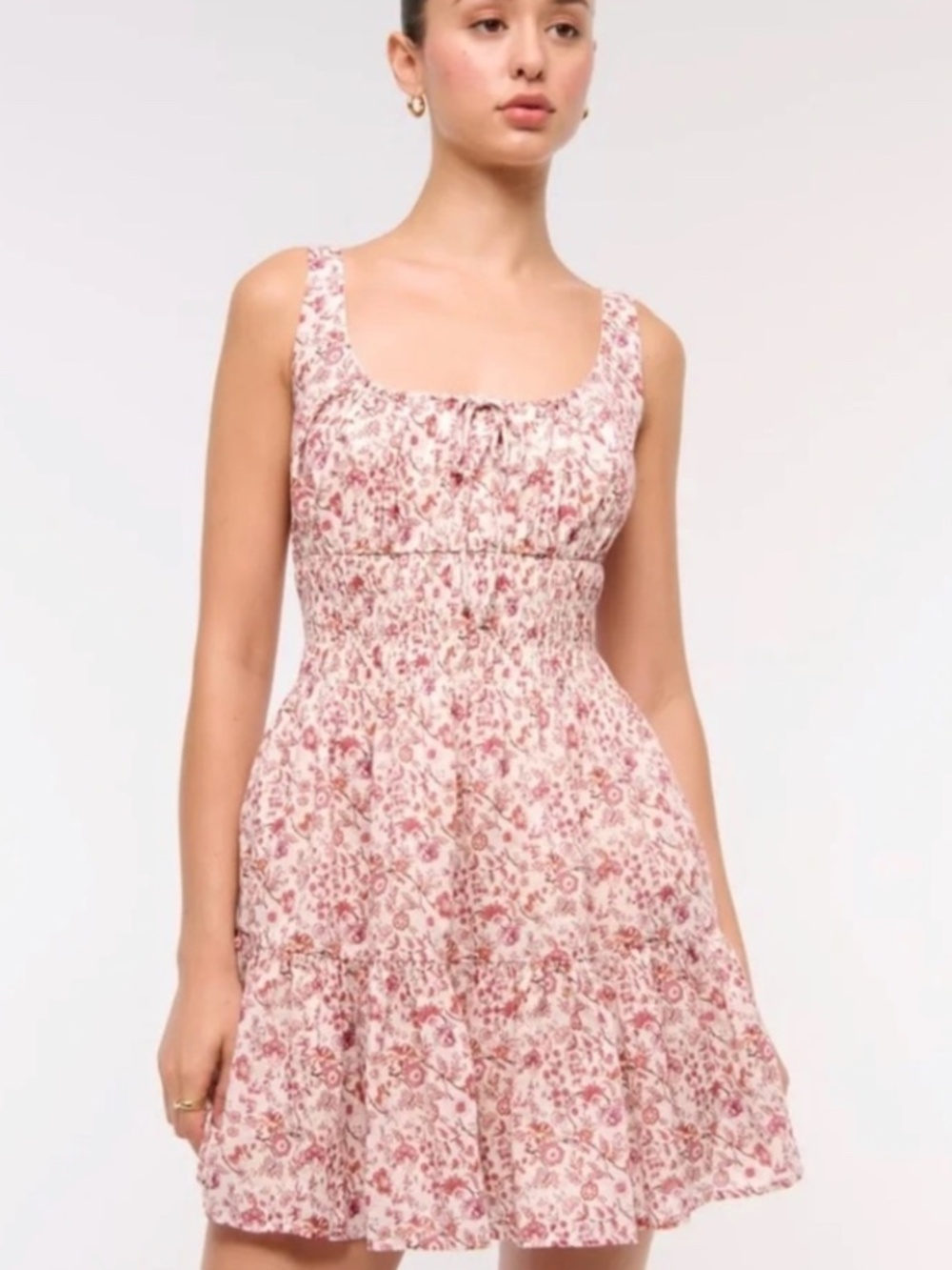 ABERCROMBIE & FITCH SMOCKED TIE FRONT GIRLY DRESS